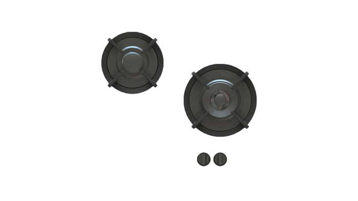 Pitt Cooking BENNETT2PT-NG 21 Inch Brass 2 Burner Gas Cooktop