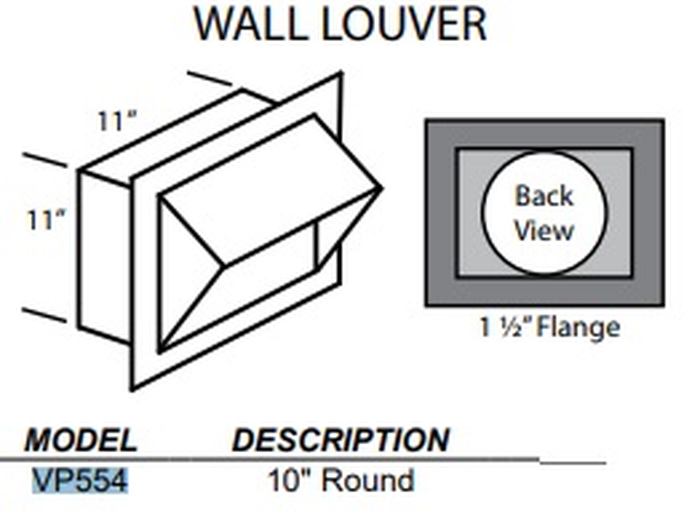 Vent-A-Hood VP554M 10" WALL CAP WITH MAGNET
