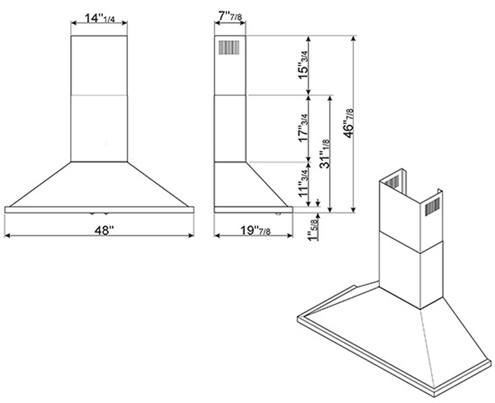 Smeg KPF48URD Range Hood Replacement Parts