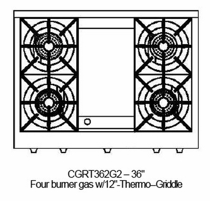 Capital CGRT362G2L 36 Inch Gas Rangetop