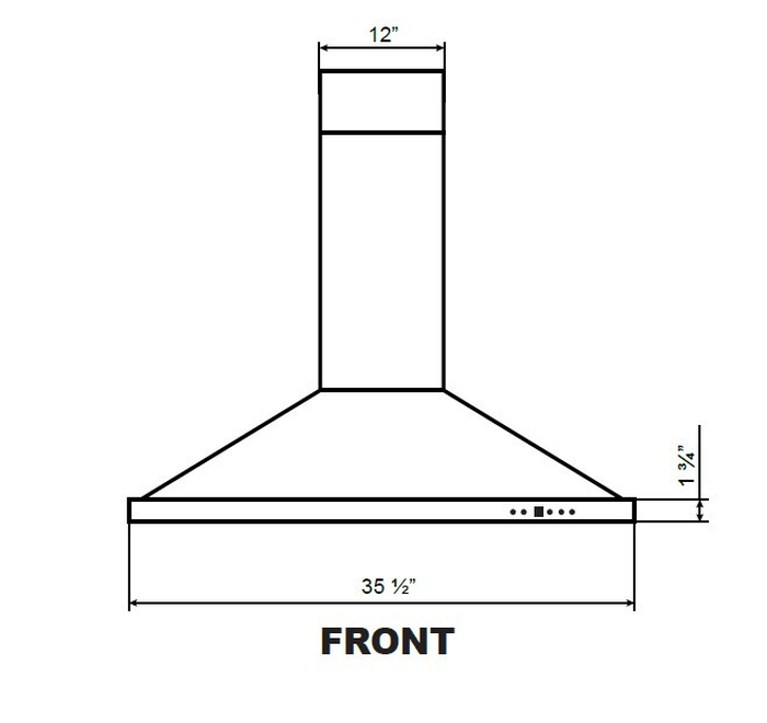 Cyclone SIB52036SS 36 Inch Mounted to Ceiling 600 CFM