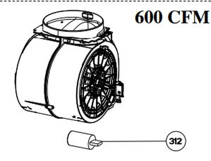 Faber 133.0052.798 Blower Motor 600 CFM for Classica Tender, Cristal SS, Inca HC, Synthesis, Gemma and Chole Range Hoods
