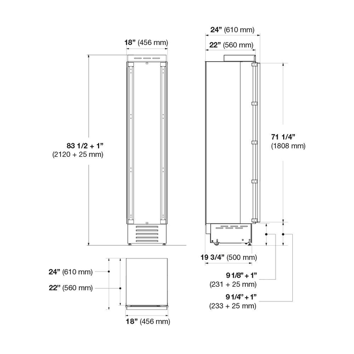 Fulgor Milano F7IFC18O1L 18 Inch Built In Freezer Column