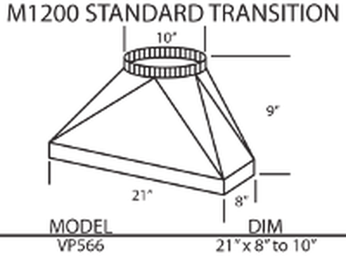 Vent-A-Hood VP566 HVAC Kit M1200 Transition To 10 Inch Round