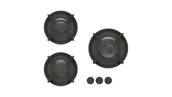 Pitt Cooking CAPITAL3BT-NG 21 Inch Black 3 Burner Gas Cooktop