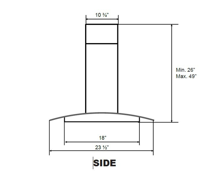 Cyclone SIB52136SS 36 Inch Mounted to Ceiling 600 CFM