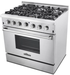 Thor Kitchen HRD3606U 36 Inch Sealed Burners Dual Fuel Range