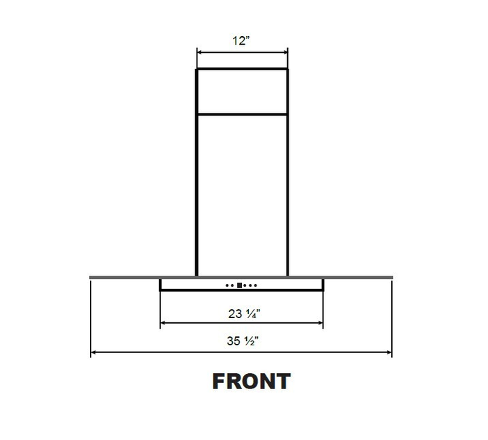 Cyclone SIB52236SS 36 Inch Mounted to Ceiling 600 CFM