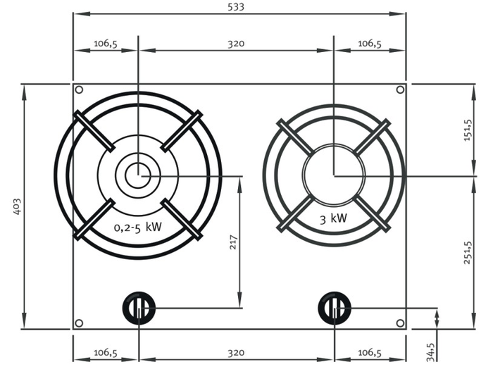 Pitt Cooking BAULA2BT-NG 21 Inch Black 2 Burner Gas Cooktop