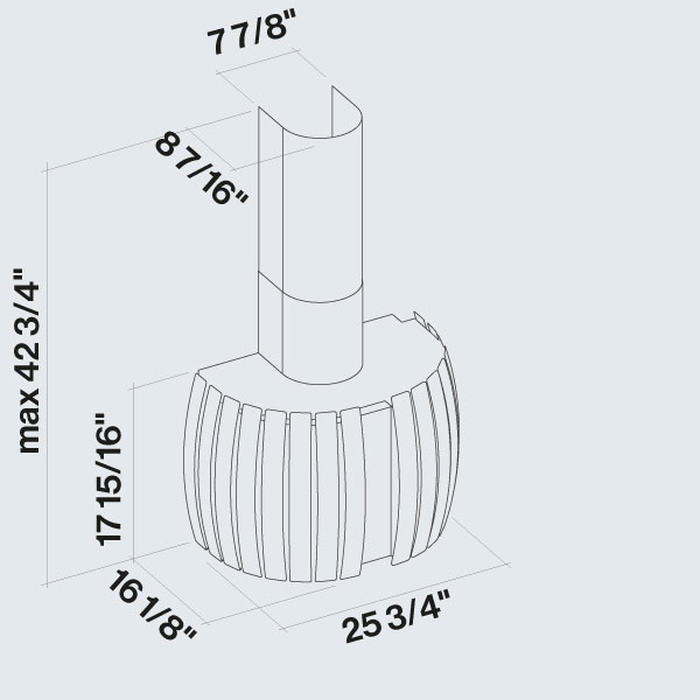 Falmec FDPST26W5SG 26 Inch Mounted on Wall 500 CFM