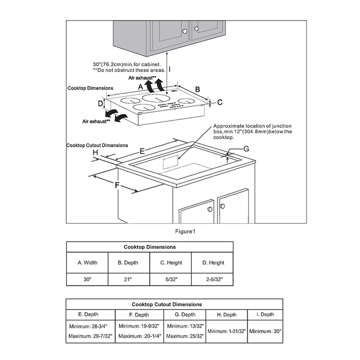 Forno FCTIN054530 30 Inch Touch Controls Induction Range Parts