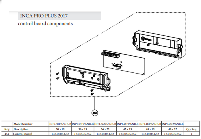 Bertazzoni 133.0505.652 Control Switch INCA PRO PLUS hood control board