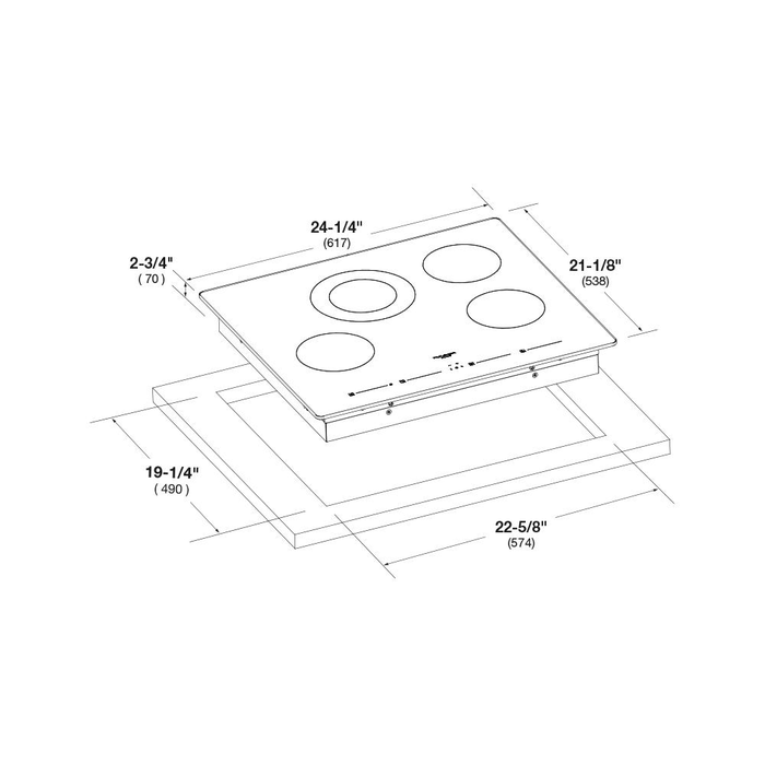 Fulgor Milano F7RT24B1 24 Inch 700 series Electric Cooktop