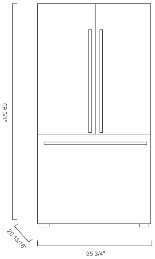 Blomberg BRFD2230SS 36 Inch French Door Refrigerator Counter Depth Coutner Depth Ice Maker
