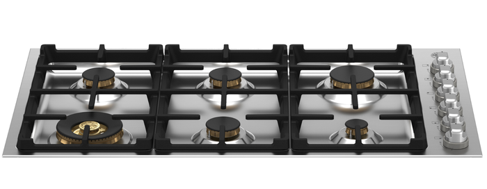 Bertazzoni MAST366QBXT 36 Inch Master Series Slide Controls 6 Brass Burners Gas Cooktop