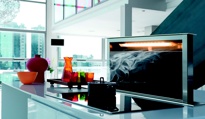 Faber SCLX3615BKNBB 36 Inch Installed In Island Range Hood Blower Not Included CFM