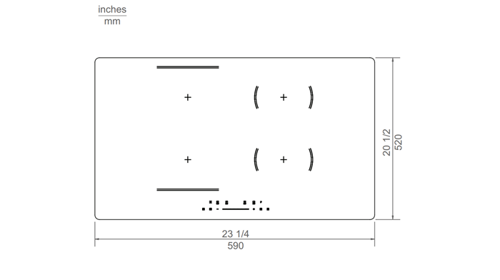 Bertazzoni PE244INDXV 24 Inch Pro Series 4 Zones Induction Cooktop