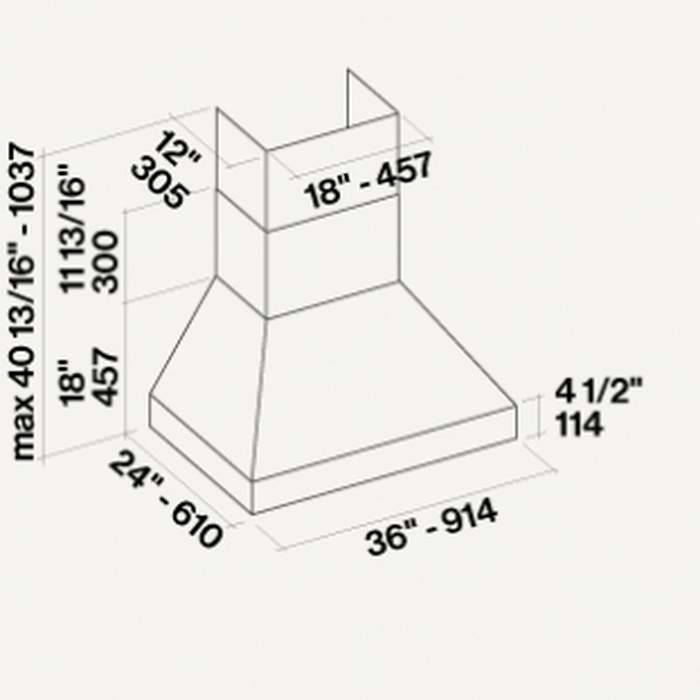 Falmec FPDPR36I9SS3 36 Inch Mounted to Ceiling 1000 CFM