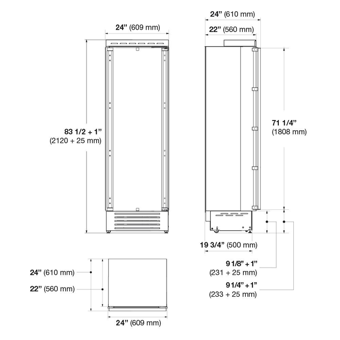Fulgor Milano F7IFC24O1L 24 Inch Built In Freezer Column
