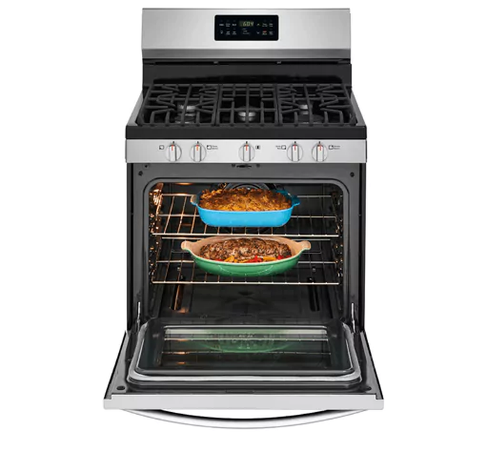 Frigidaire GCRE306CBF 30 Inch 6.2 Cu Ft Five Burner Rear Control Self Clean Convection Electric Range