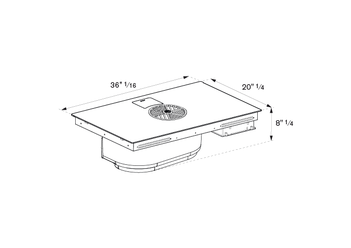 Bertazzoni PE364IDDNET 36 Inch Master Series downdraft Induction Cooktop