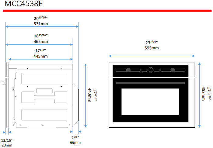 AEG MCC4538ESBG 24 Inch Electric Wall Oven