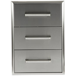 Coyote C3DC Cabinet Triple Drawer Cabinet Is Constructed With 304 Stainless Steel. Drawer Rollers Allow For Easy Open & Close Access. Pro Style Handle