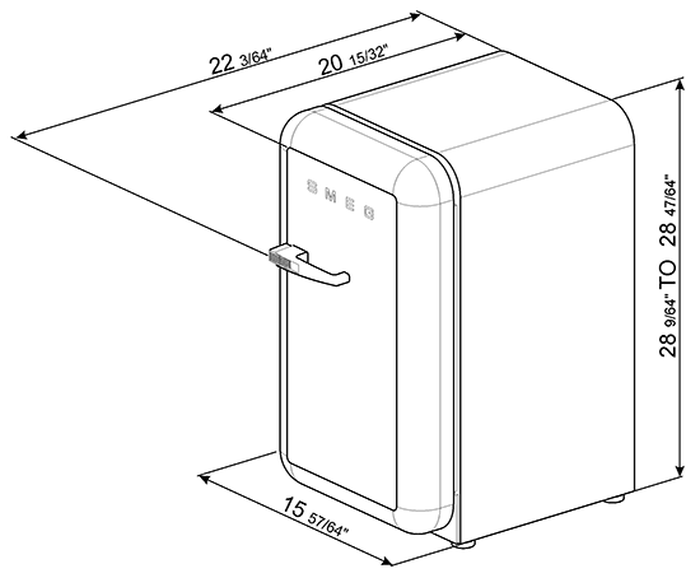 Smeg FAB5ULCR3 18 Inch Retro Refrigerator