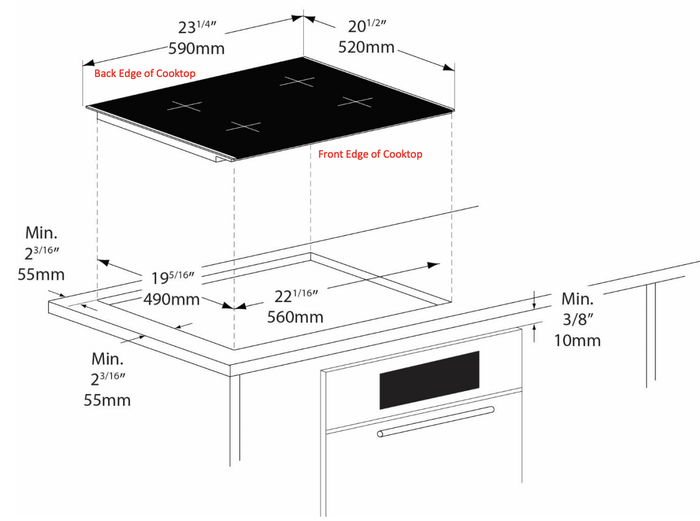 Porter&Charles CI60V 24 Inch Induction Cooktop