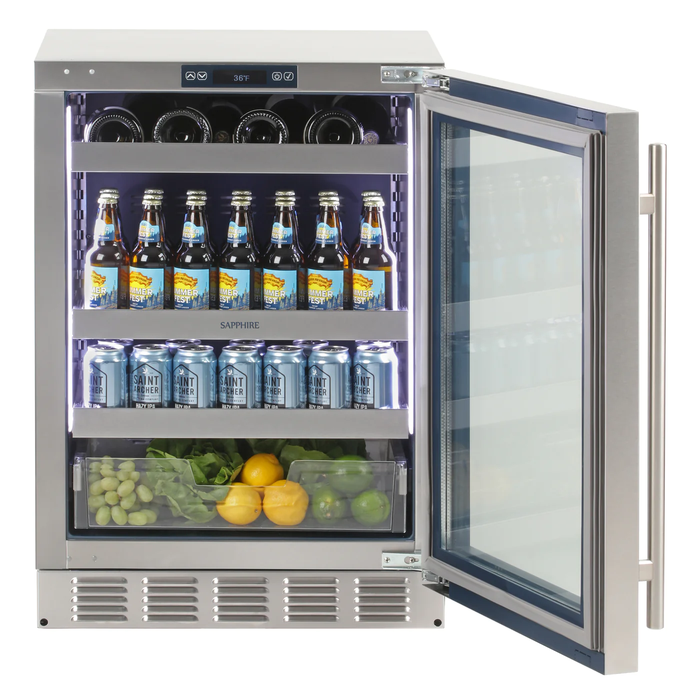 Sapphire SBCR24SS 24 Inch Built In Beverage Cooler