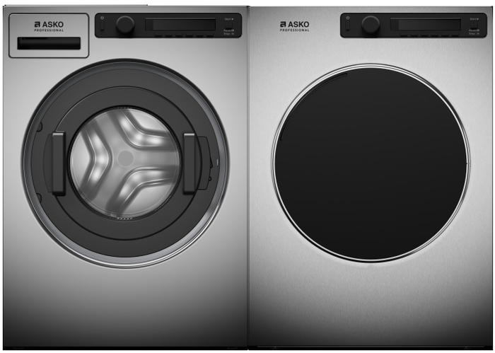Asko WMC8943VCS+TDC1483VIS 24 Inch  208-240 V Washer & Veneted Dryer Pair