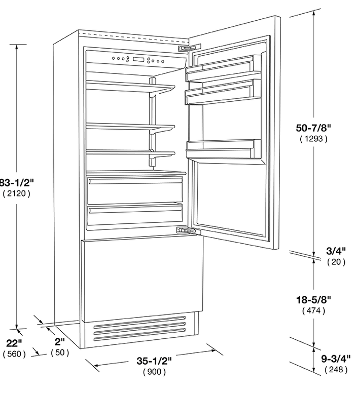 Fulgor Milano F7IBM36O1L Overlay 17.7 Cu.Ft LH Refrigerator - Parts