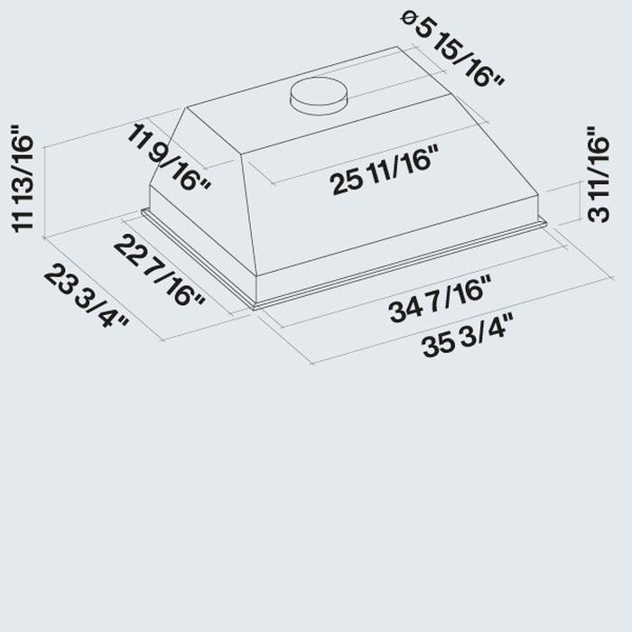 Falmec FIMAX34B6SS3 34 Inch Installed in Cabinet 600 CFM