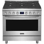 Frigidaire Professional PCFG3670AF 36 Inch Slide in Knob controls 6.2 cu.ft Six Burner Cooktop Gas Range