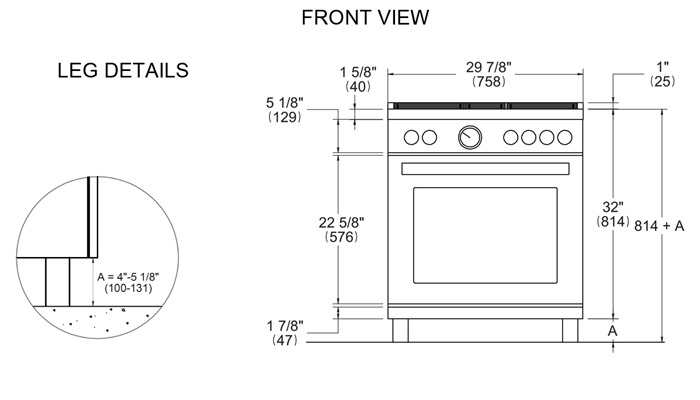 Bertazzoni PRO305DFMXV 30 Inch Dual Fuel Range