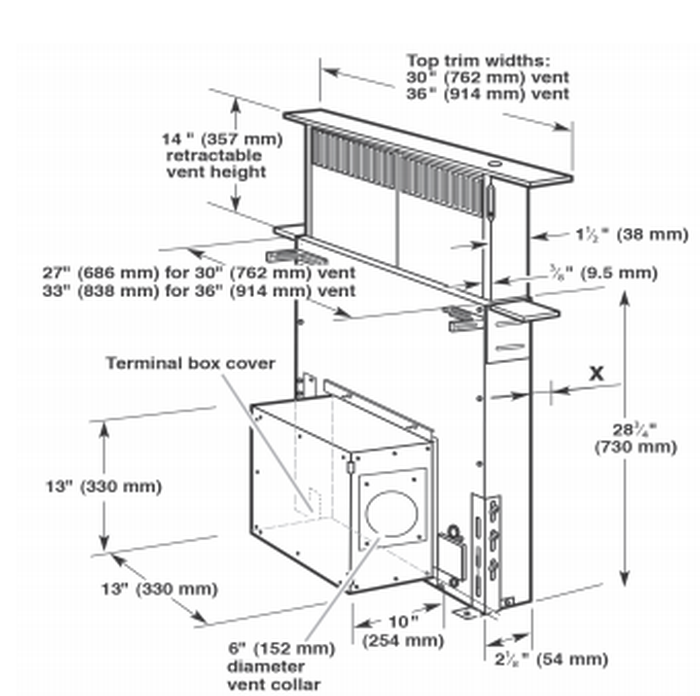 Faber IBDD600B Blower Motor 600 CFM Downdraft Blower for Scirocco Plus Series