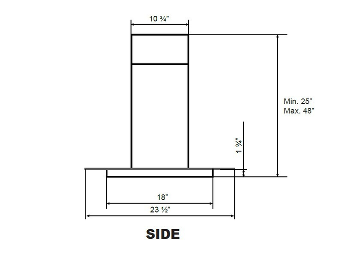 Cyclone SIB52236SS 36 Inch Mounted to Ceiling 600 CFM