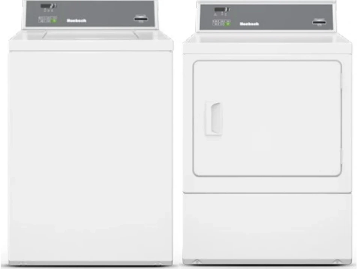 Huebsch HWNKY2SP116CW01 HDENYRGS176CW01 27 Inch Commerical Prep for Card Washer & Dryer Set
