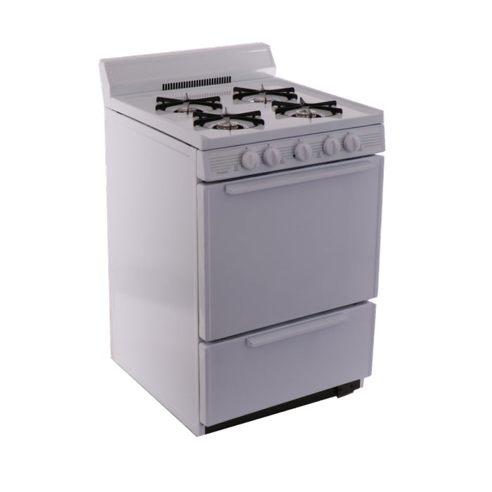Premier BCK100OP 24 Inch Gas Range 4 Open Burners Battery Ignition