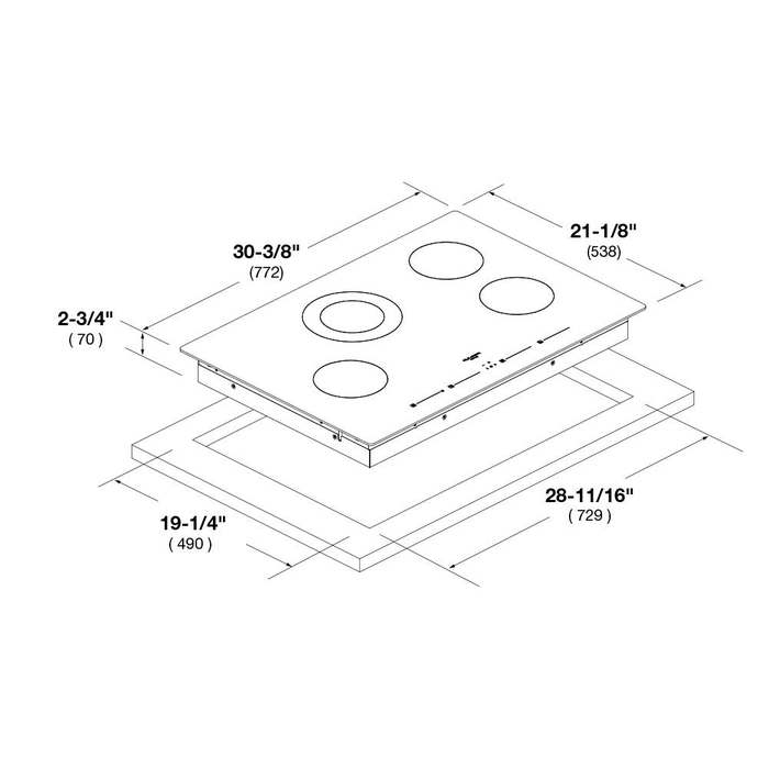 Fulgor Milano F7RT30B1 30 Inch 700 series Electric Cooktop