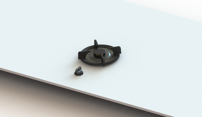 Pitt AKAN 9 Inch Gas Cooktop Top Controls One 2 kW Aluminum Gas Burner