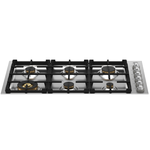 Bertazzoni MAST366QBXT 36 Inch Master Series Slide Controls 6 Brass Burners Gas Cooktop