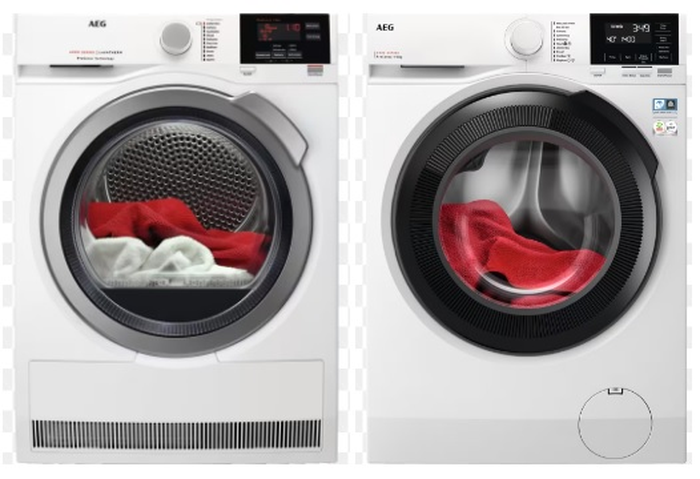 AEG W14120 DC240 24 Inch Electric Washer & Dryer Pair