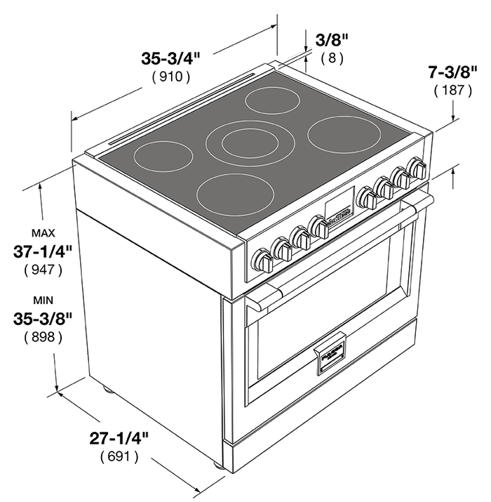 Fulgor Milano F6PIR365S1 36 Inch Sophia Pro Induction Range