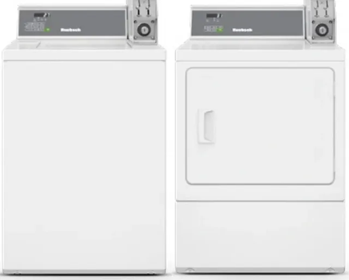 Huebsch TV6100WN DV6100WE 27 Inch Commerical Coin Drop Washer & Dryer Set