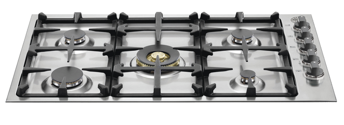 Bertazzoni MAST365QBXT 36 Inch Master Series Slide Controls 5 Brass Burners Gas Cooktop