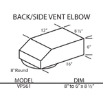 Vent-A-Hood VP561 HVAC Kit Back/Side Vent Elbow