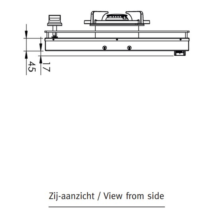 Pitt AKAN 9 Inch Gas Cooktop Top Controls One 2 kW Aluminum Gas Burner