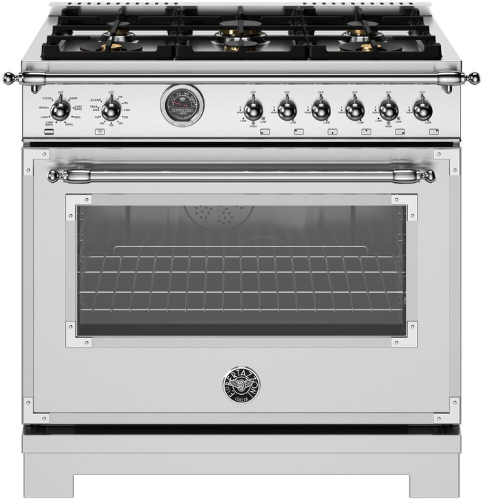 Bertazzoni HER366BCFEPXT 36 Inch Heritage Series Dual Fuel Range