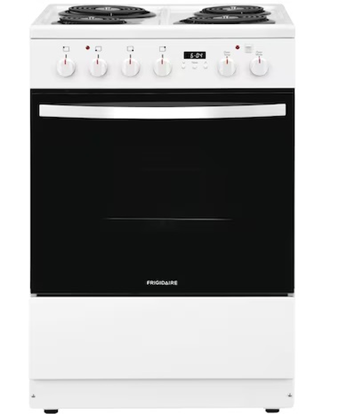 Frigidaire FCFC241CAW 24 Inch ADA 1.9 Cu Ft Front Control 4 Burners Electric Range
